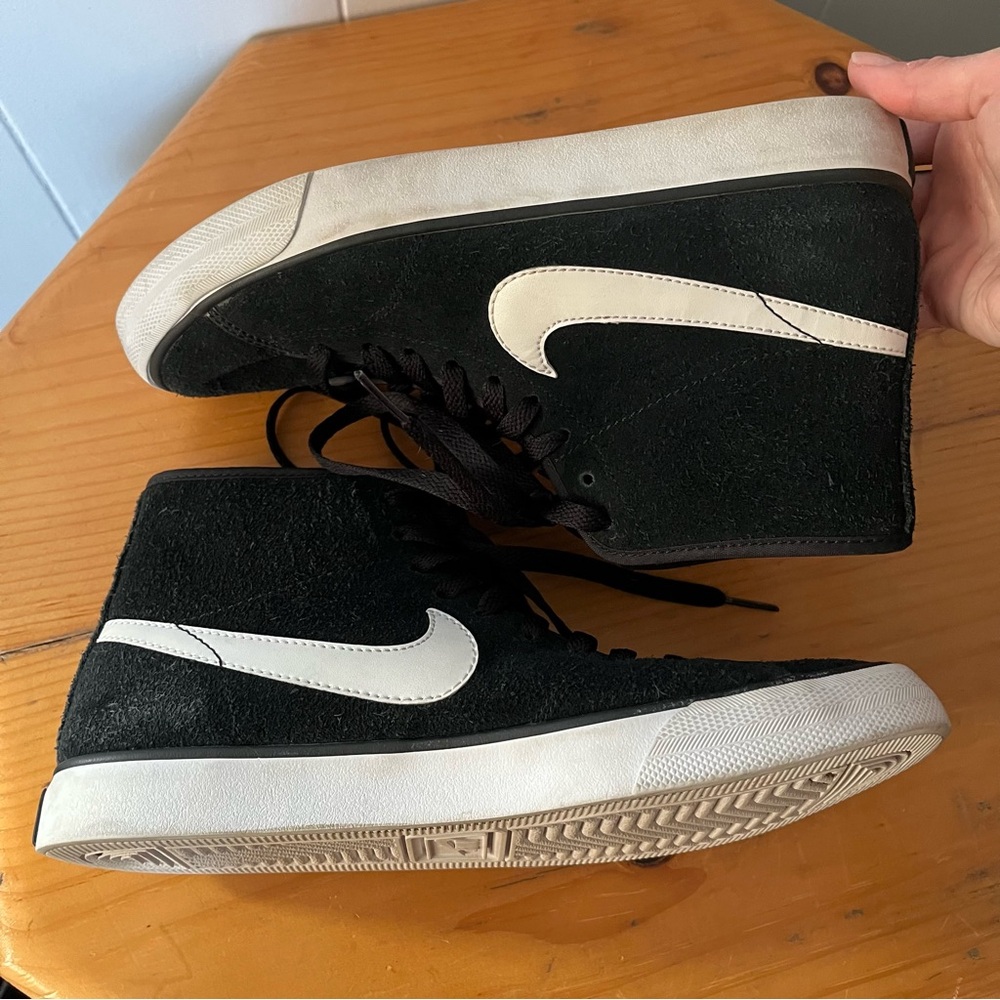 Nike Primo Court Mid Suede Black White High Top Sneakers 630656 Trainers Leather - Picture 4 of 7